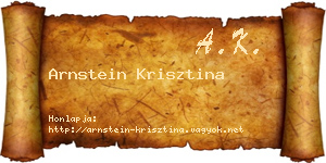 Arnstein Krisztina névjegykártya